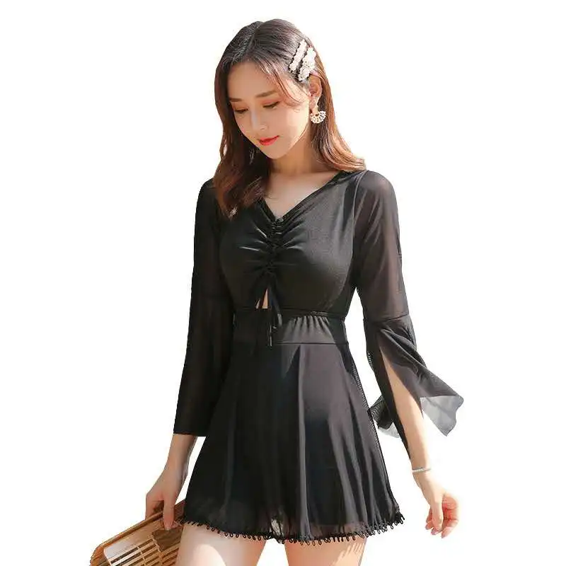 Новинка 2020 женский слитный купальник боксерские шорты консервативное покрытие