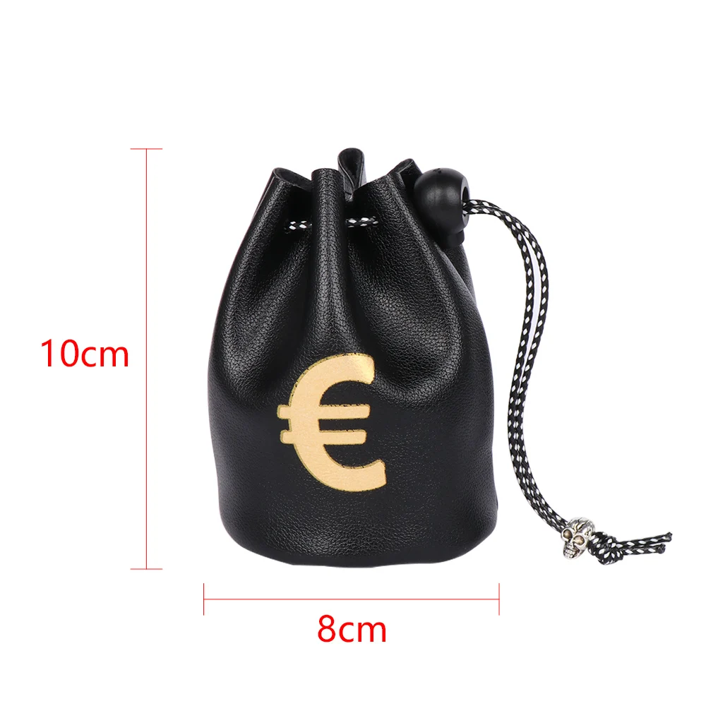 Черный маленький кошелек из искусственной кожи с принтом в виде символа Евро GBP