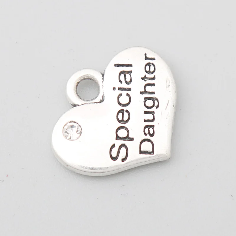 

RAINXTAR Fashion Alloy Special Daughter Heart Family Pendant Charms 15*17mm 50pcs AAC2015