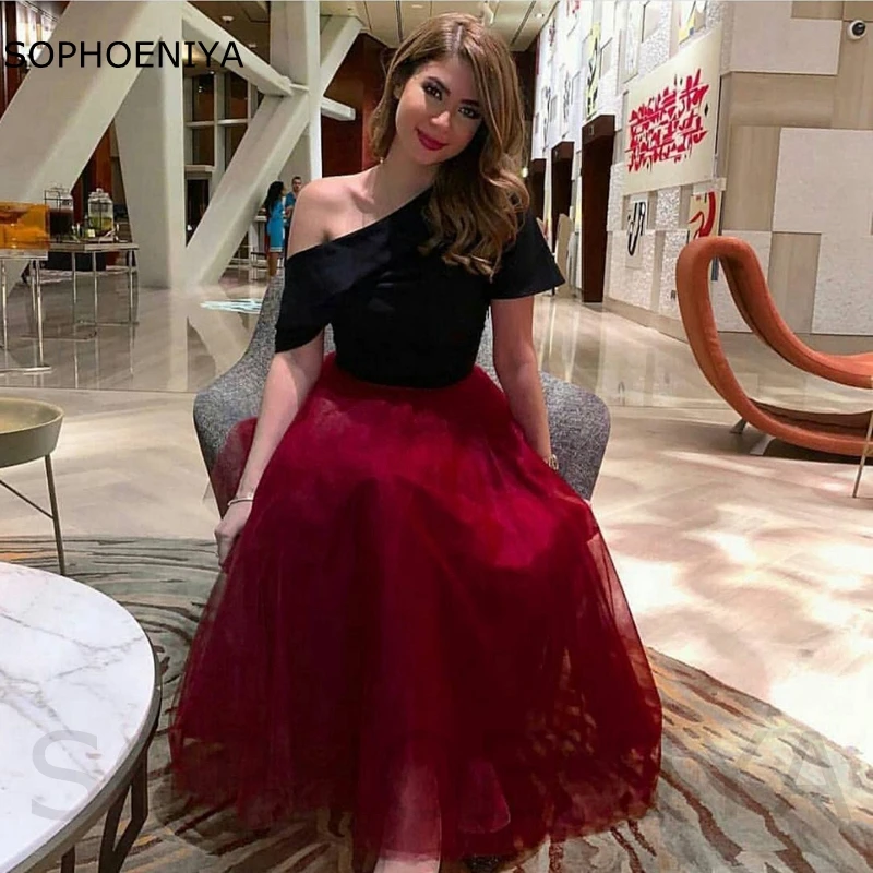 

New Arrival Black Red Short Evening dress 2023 Formal dress to party Robe soiree abendkleid ever pretty Prom evening dresses