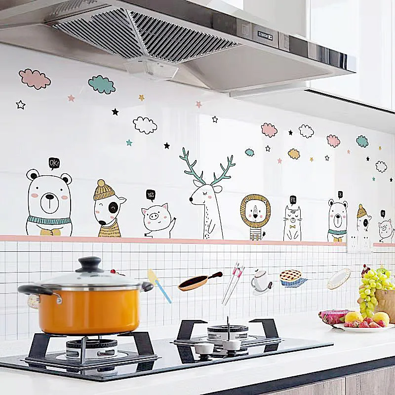 Wallpaper Waterproof Anti Greasy Self Adhesive Film Panels PVC Decoration Vinyl Renovation For Kitchen Desk Wall Stickers Decals |