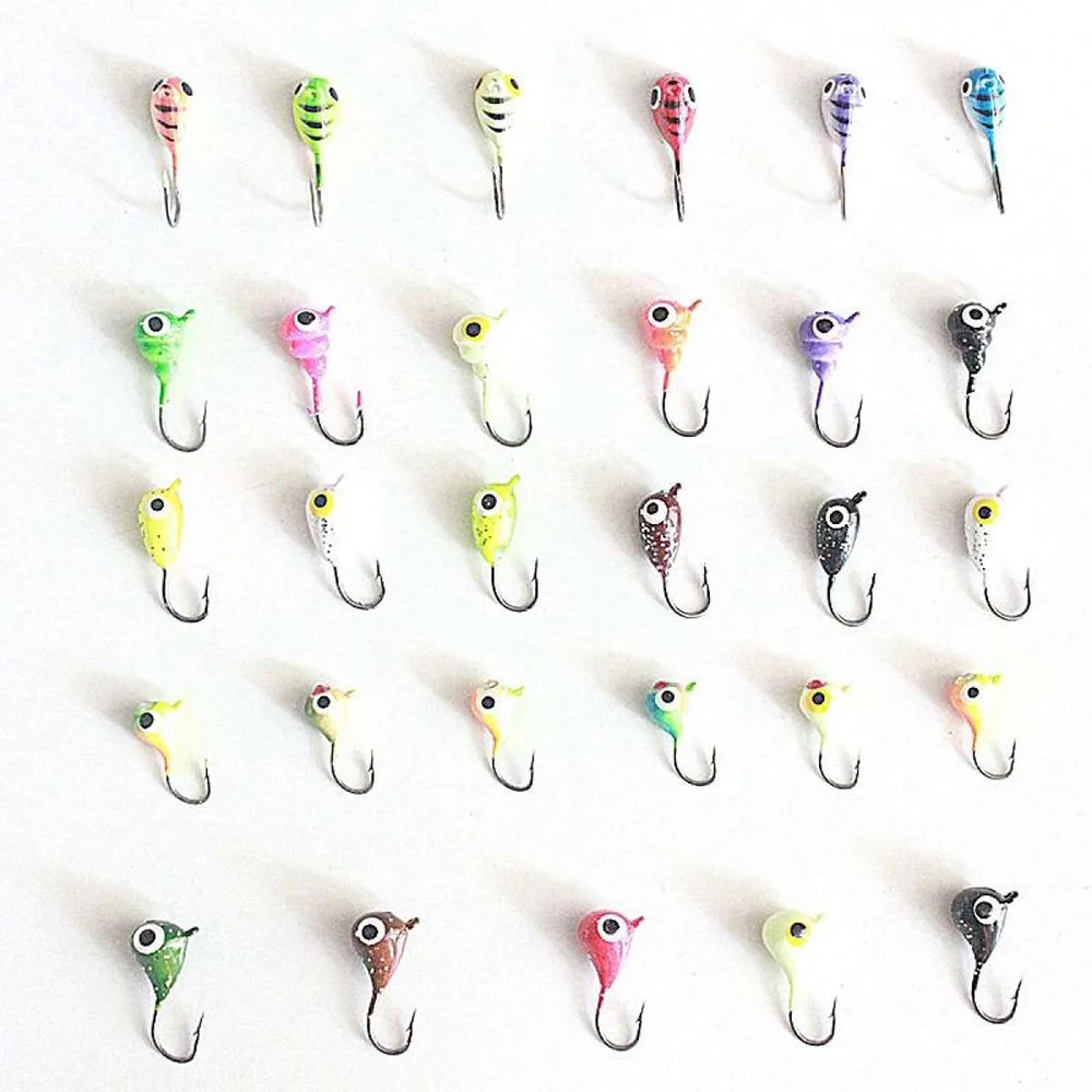 

54Pcs/Set Fishing Lures Winter Ice Fishing Hooks Jig Head Multi Fish Lure Metal Artificial Baits Hard Fishing Tackle Pesca Isca