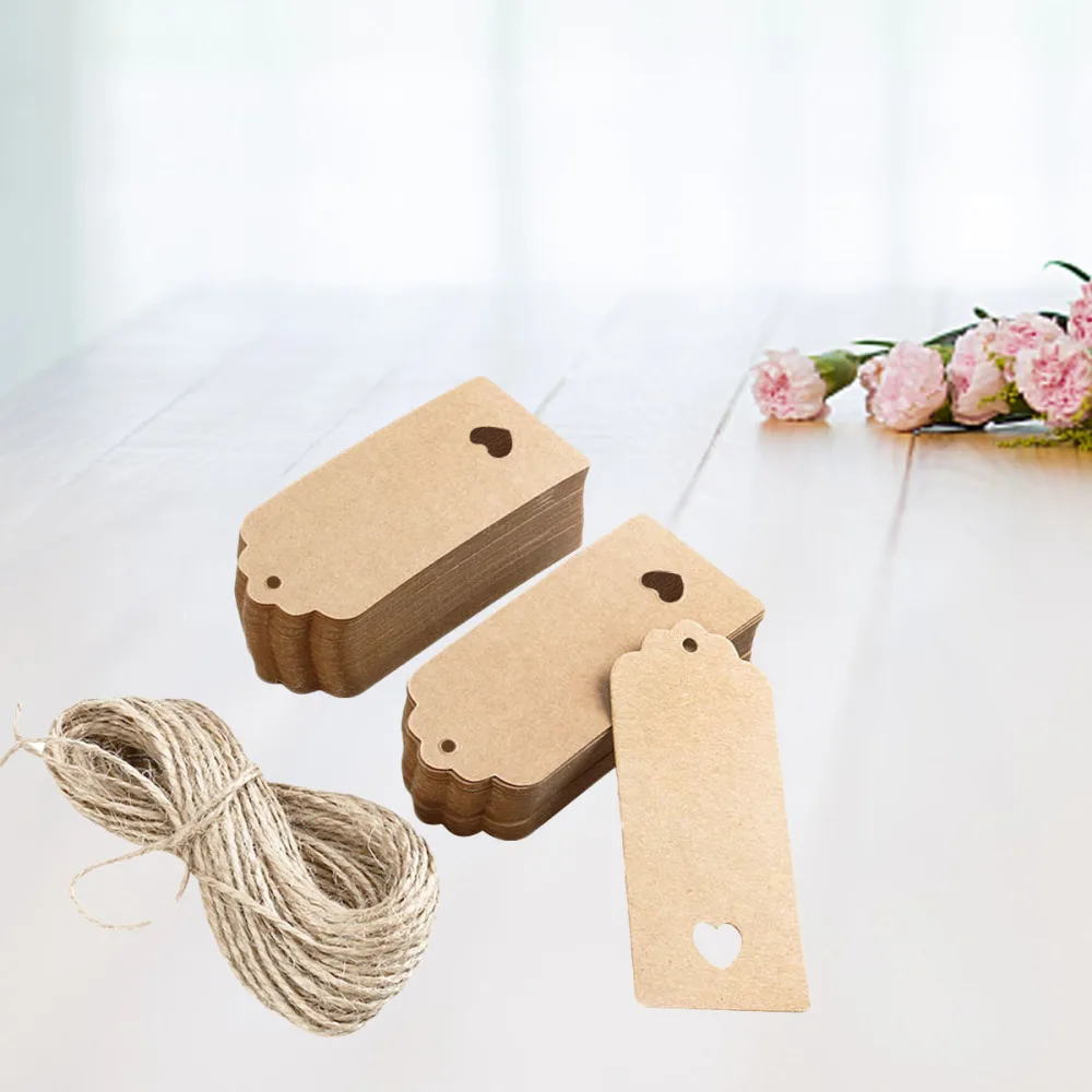 100 шт. 9*4 см ажурная крафт бумага в форме сердца/пустая бирка/Подарочная бирка для