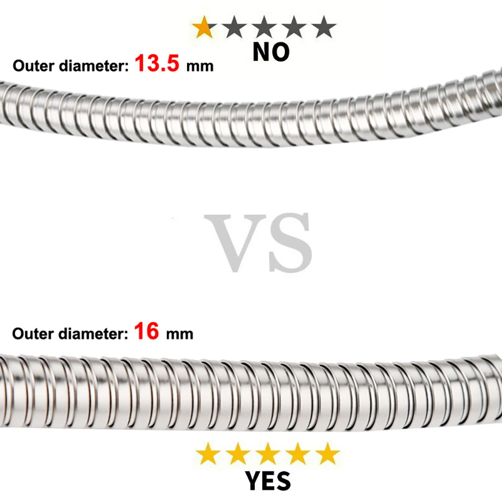 

Shower Hose Stainless Steel Large Bore Hose Replacement With Washers Anti Kink Chromed Water Hose For Bathroom Shower Fixtures