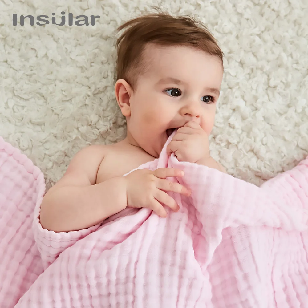 110*110cm 6 Layer Cotton Baby Muslin Swaddle Blanket Newborn Baby Bed Cover Receiving Blanket Infant Kids Cotton Muslin Blanket