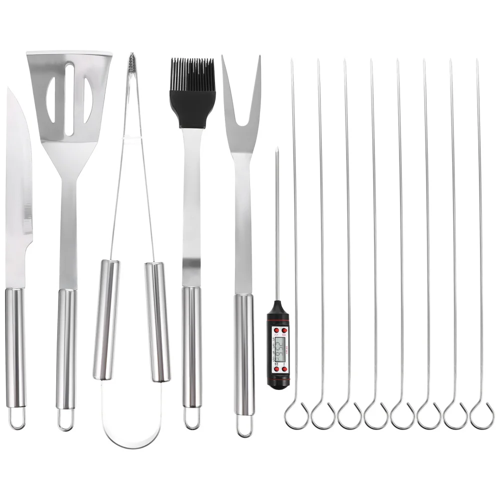

1 Set Stainless Steel BBQ Tools Kit Outdoor Grilling Supplies (Assorted Color)