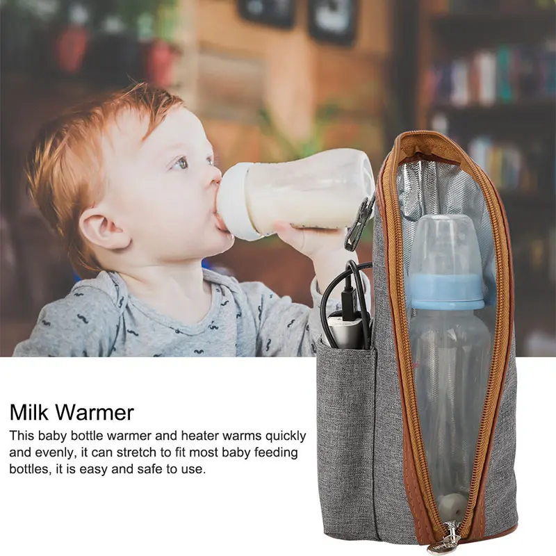 

USB Charging Baby Bottle Heated Cover Newborn Baby Bottle Feeding Insulated Bag Portable Infant Milk Feeding Warmer Nursing Care