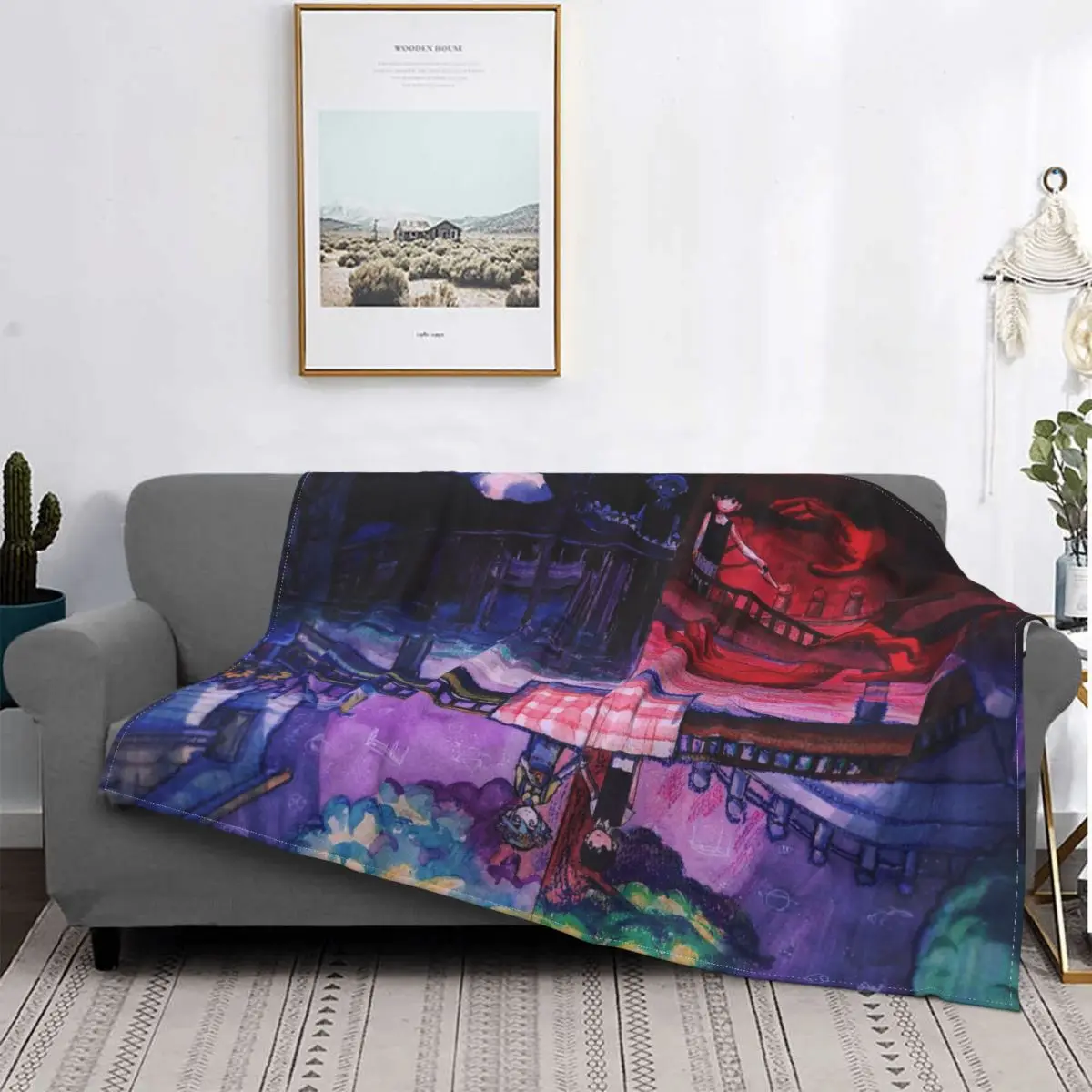 

Basil Bridge Hand Sunny Blanket Omori Flannel Funny Warm Throw Blanket for Chair Covering Sofa Summer