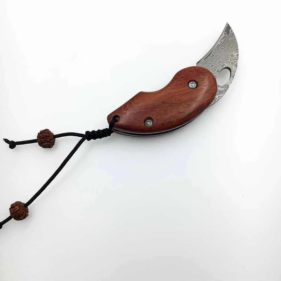 Нож Swayboo из дамасской стали Миниатюрный Складной Карманный ручной уличный