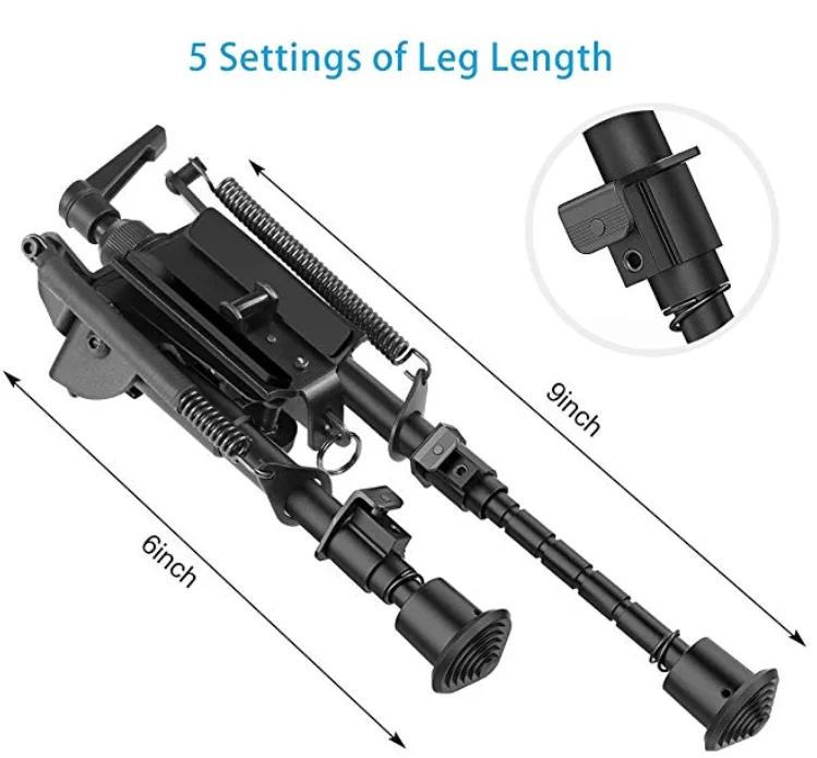 

DREAMY ANT 6-9 Inch Telescopic Pendulum Head Rifle Bipod Support Frame 20mm Tripod Refitting Accessories Blaster