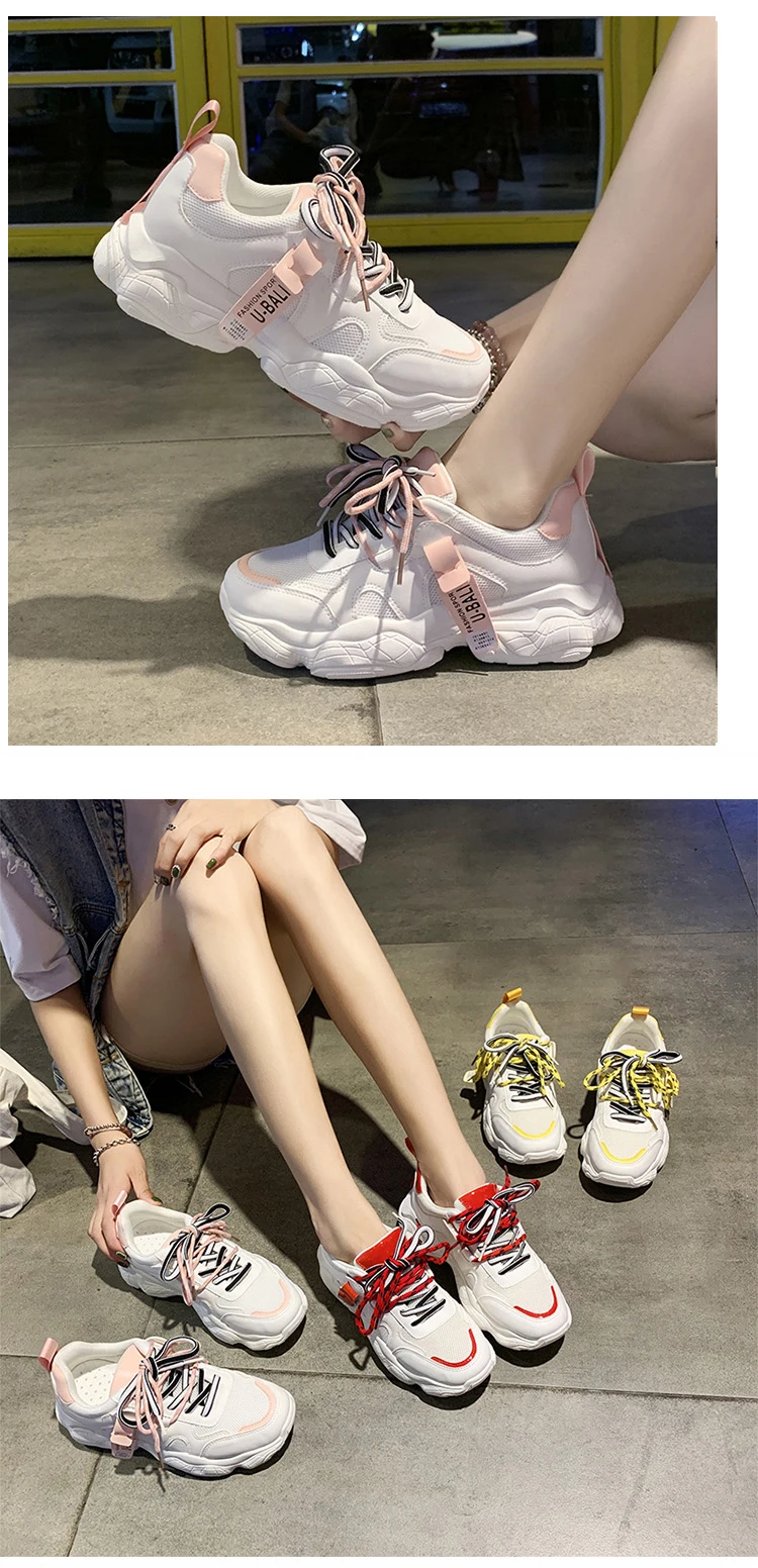 Hot Tenis Feminino Women Sport Shoes Spring New Fashion Women Tennis Shoes Ladies Comfort Breathable Lace-Up White Trainers