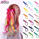 Цветные синтетические удлинители волос на клипсе, цельные цветные ленты, длинные пряди волос для модных взрослых женщин BUQI