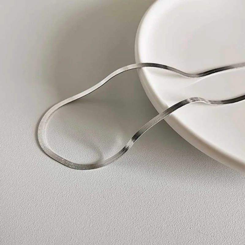 Ожерелье из нержавеющей стали и титана для мужчин женщин плоская цепь-нож со