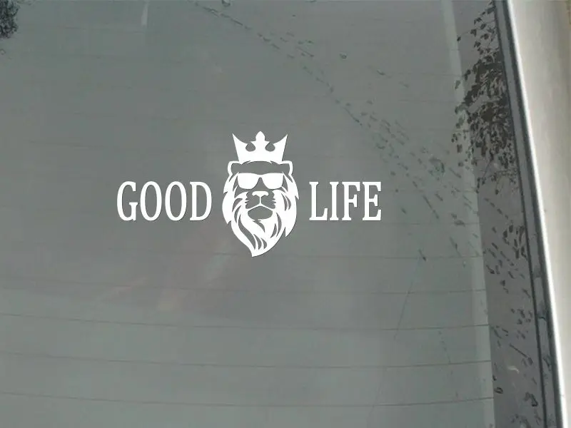 Модные солнцезащитные очки в виде льва с надписью Good Life автомобильные наклейки