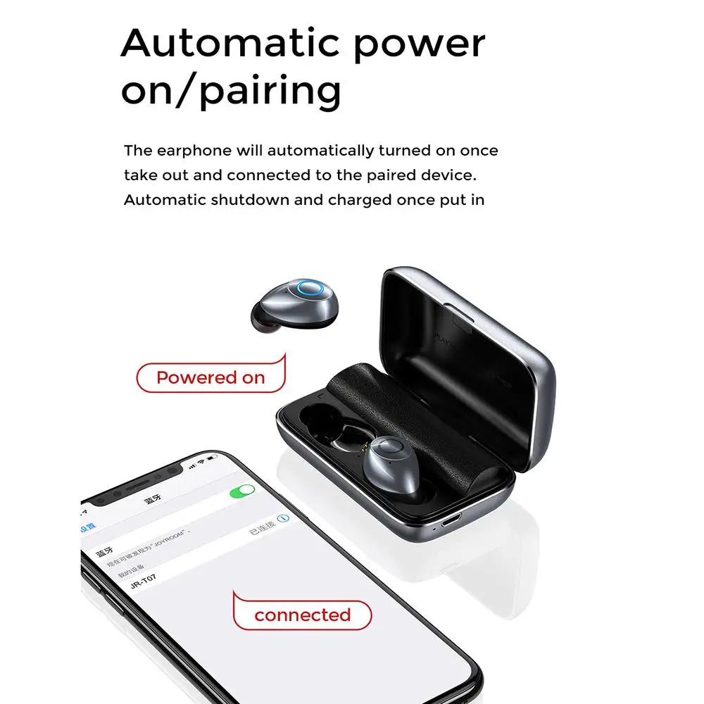Наушники вкладыши Bluetooth 5 0 Беспроводные Joyroom T07 TWS стереогарнитура
