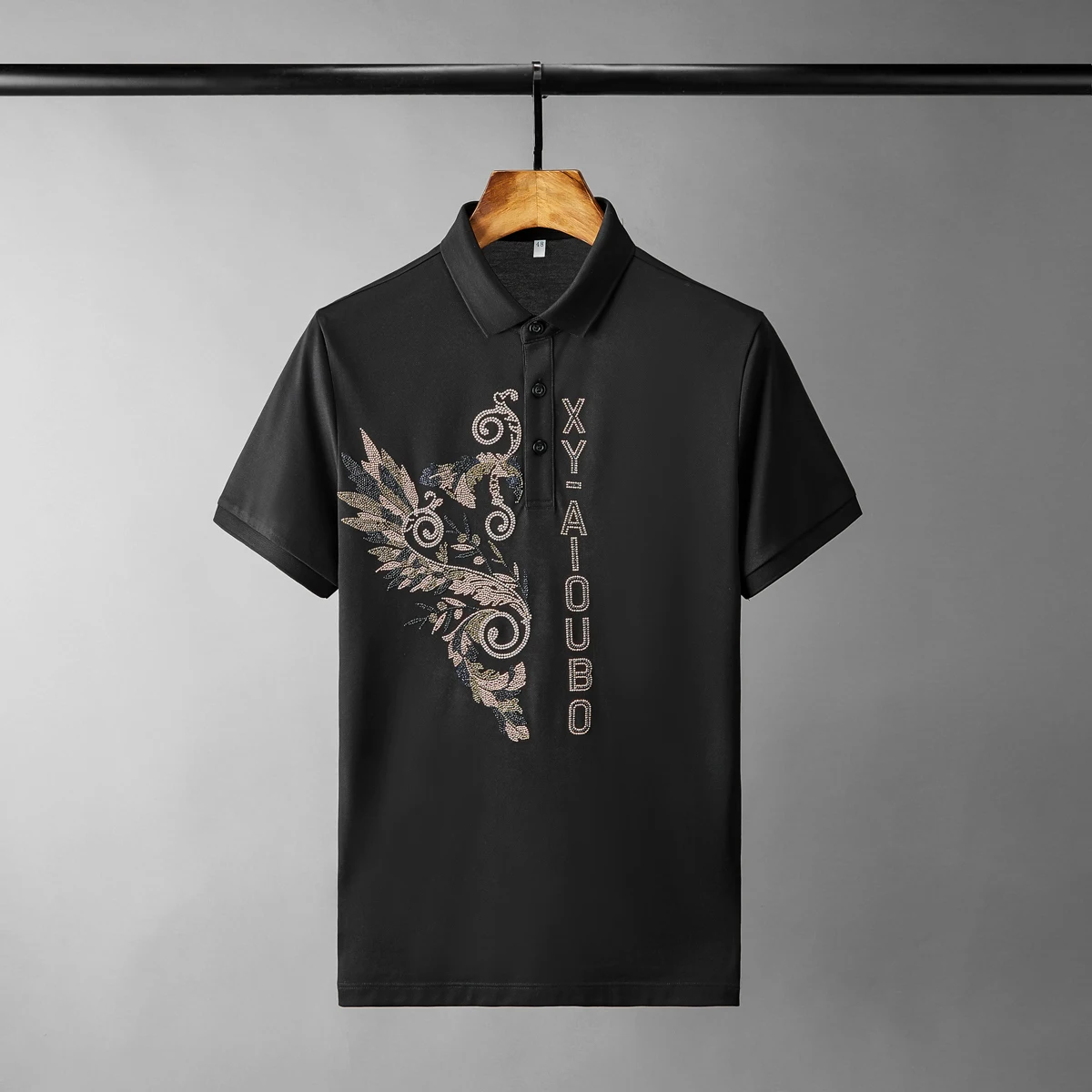 Футболка мужская приталенная с коротким рукавом роскошная Модная Повседневная