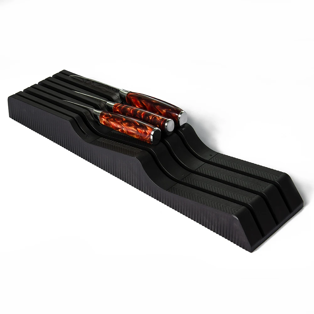 

PP пластиковые 7 слотов для карт подставка для ножей, домашний кухонный Организатор волна Форма бытовой шеф-повара нож кухонный держатель дл...