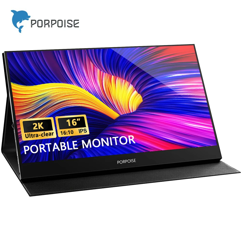 Portable Monitor 2K 16'' Ultra-clear 2560x1600 100% sRGB Laptop Monitor USB C HDMI Gaming Computer Display IPS Screen for PC Mac