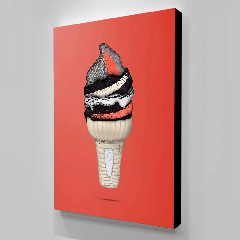 Картина на холсте красная Настенная картина для гостиной Мороженое Декор