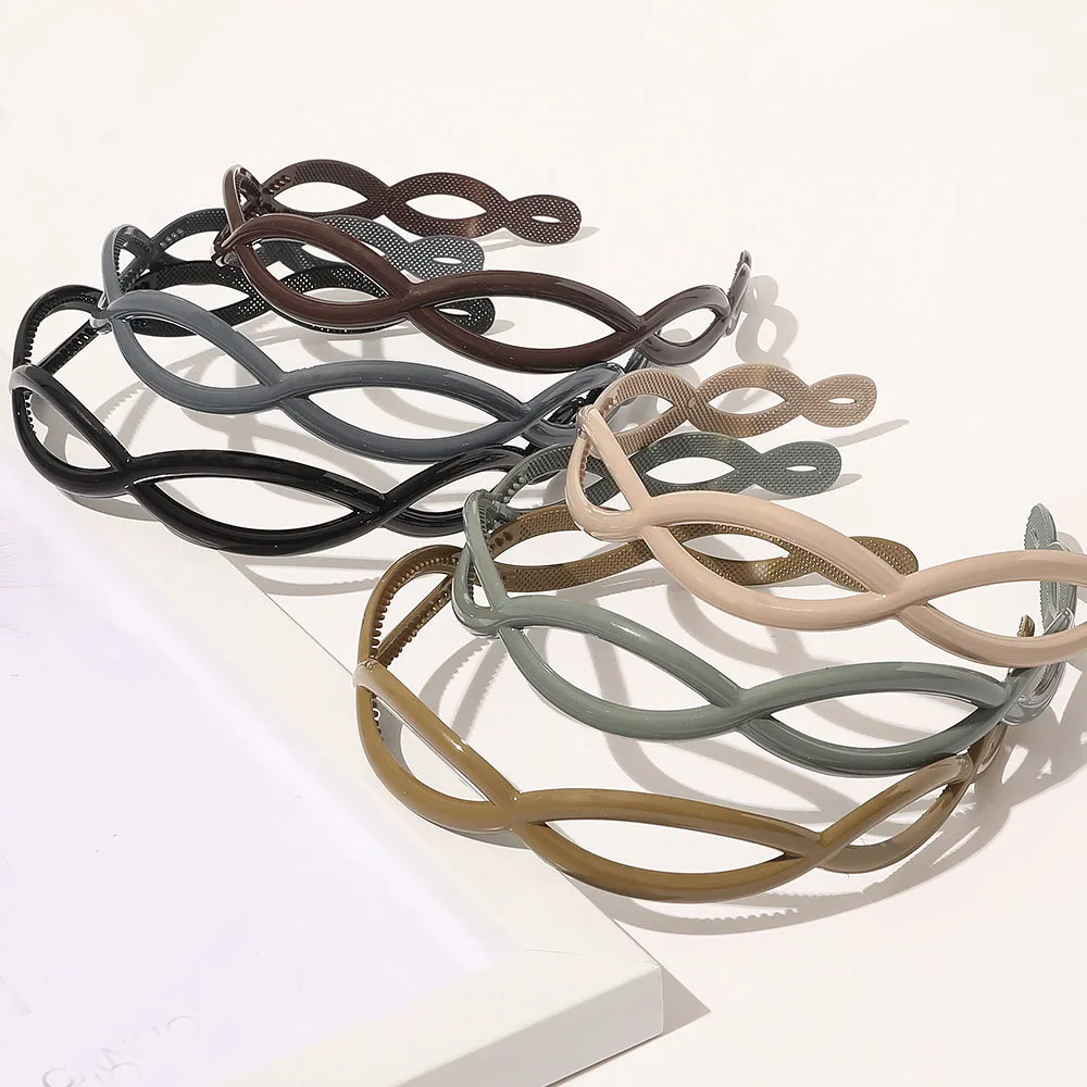 

Candy Color Hollow Out Chain Headband Women Plastic Non-Slip Hair Hoop Turban Fashion Ladies Hair Accessories Female Headwear