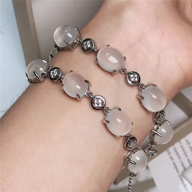 Jadery 1 шт. белый Нефритовый камень браслеты для женщин очаровательные 925 пробы