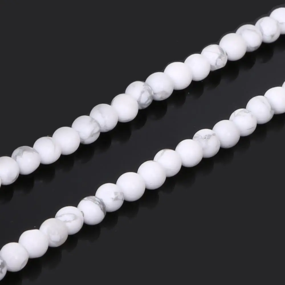 Круглые бусины из белого бирюзового говлита 15 дюймов нитка 4 6 8 10 мм размеры для