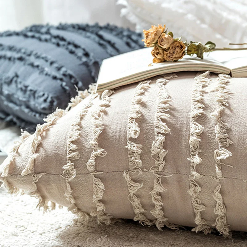 45*45 см 100% хлопок лен макраме ручной работы нить наволочки Геометрия богемная