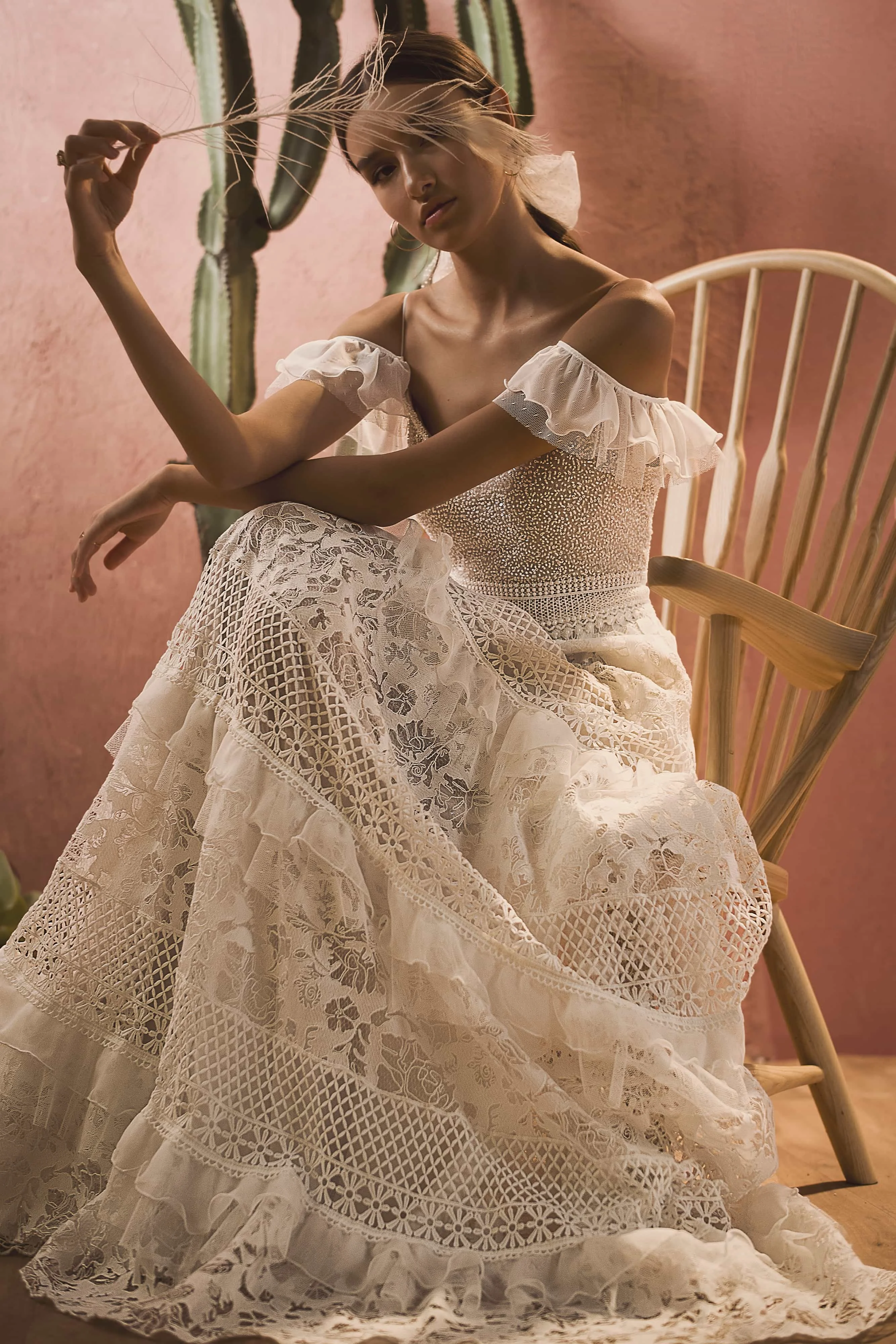 Сексуальные богемные пляжные свадебные платья 2020 v образный вырез кружева