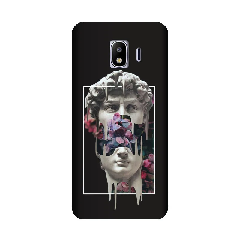 QAQsam Silicone For Samsung Galaxy J4 J400 Case Cartoon Statue Abstract Art Painted Soft TPU Back Cover Capa Fundas | Мобильные