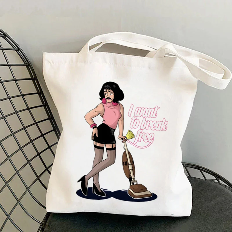 

Shopper Sorrowful Freddie Mercury Printed Tote Bag women Harajuku shopper handbag girl Shoulder shopping bag Lady Canvas Bag