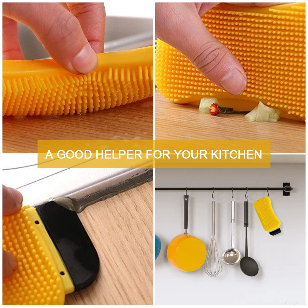 

Two Package Silicone Dishwashing Scrubber Household Multifunctional Scrubber Dishwashing Brush Kitchen Cleaning