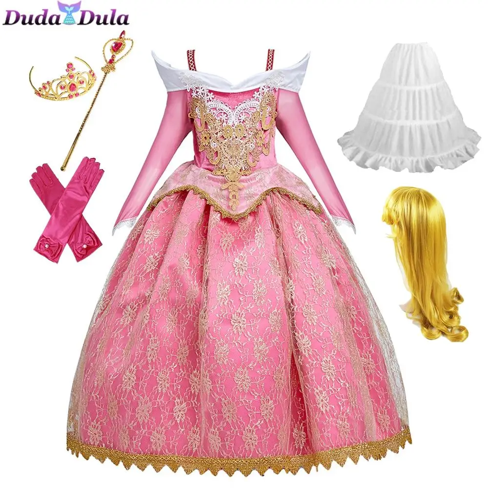 

Kids Dresses for Girls Aurora Costume Baby Princess Summer Dress Christmas Fantasy Halloween Party Cosplay Children's Dress