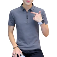 summer new fashion korean slim polo shirt mens solid color t shirt korean fashion clothing