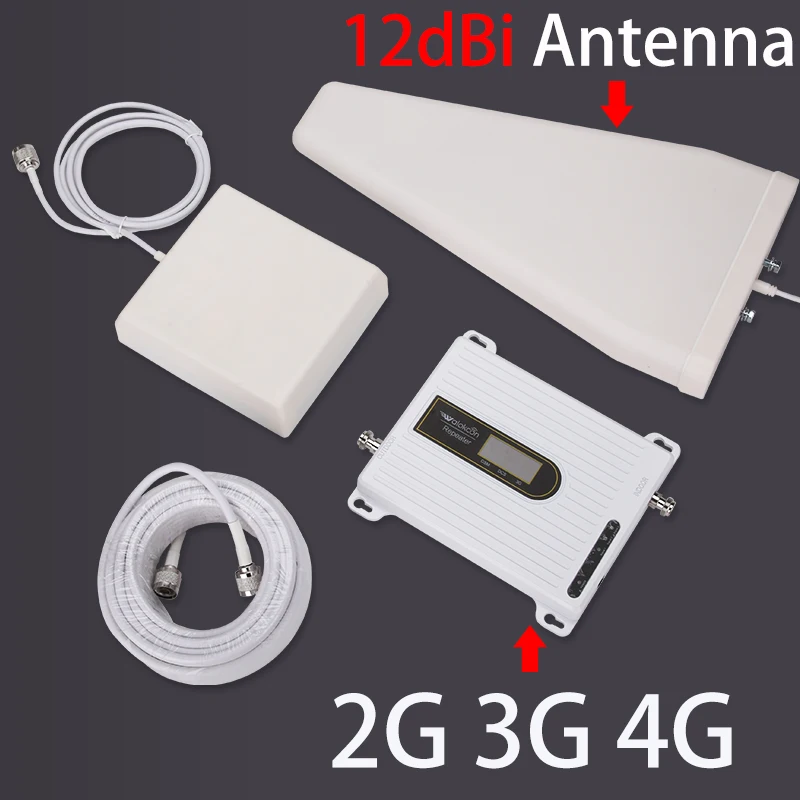 Tanie 4g Regenerator Sygnału GSM Wzmacniacz 2g 3g 4g Wzmacniacz Komórkowy Telefon Komórkowy Antena Sieciowa LTE Internet Extender Tri-band 10/12dBi