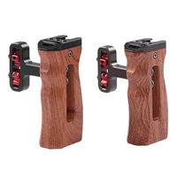 universal camera cage side handle wooden handle grip cold shoe for mic video light camera cage for sony canon nikon
