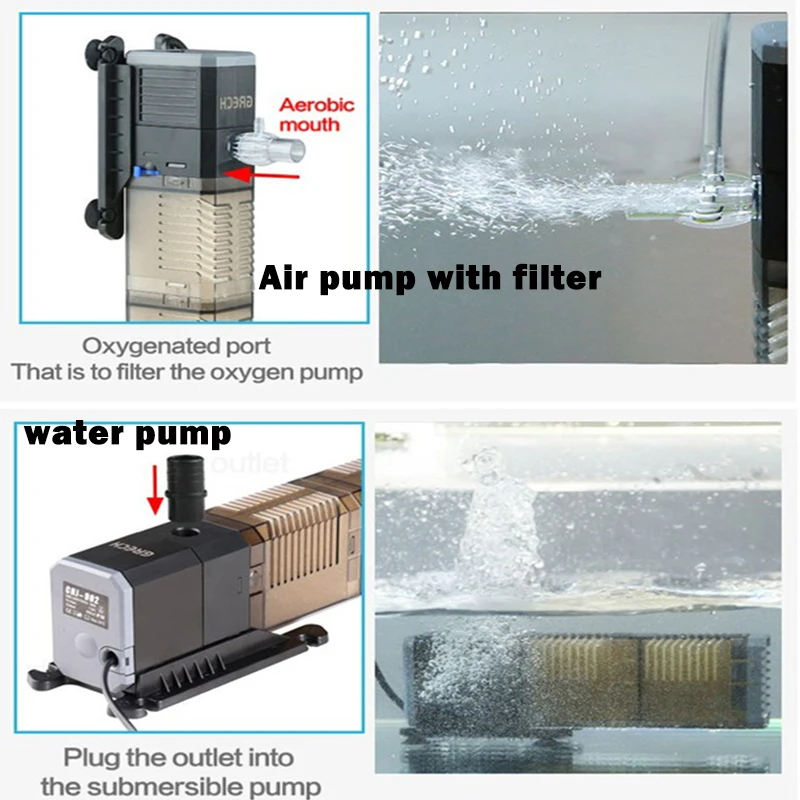 Аквариумный погружной фильтр SUNSUN Мощный насос генератор оксигенации воды волн