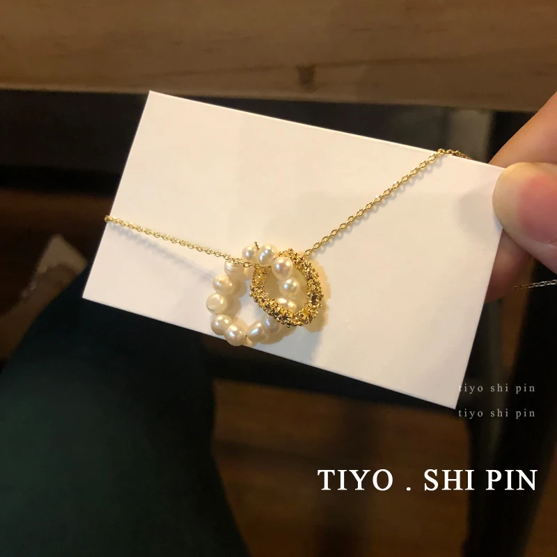 

Sweet Jewelry Chain Necklace 2020 New Design Metal Gold Simulated Pearl Pendant Necklace For Lady Girl Party Gifts Women Jewelry