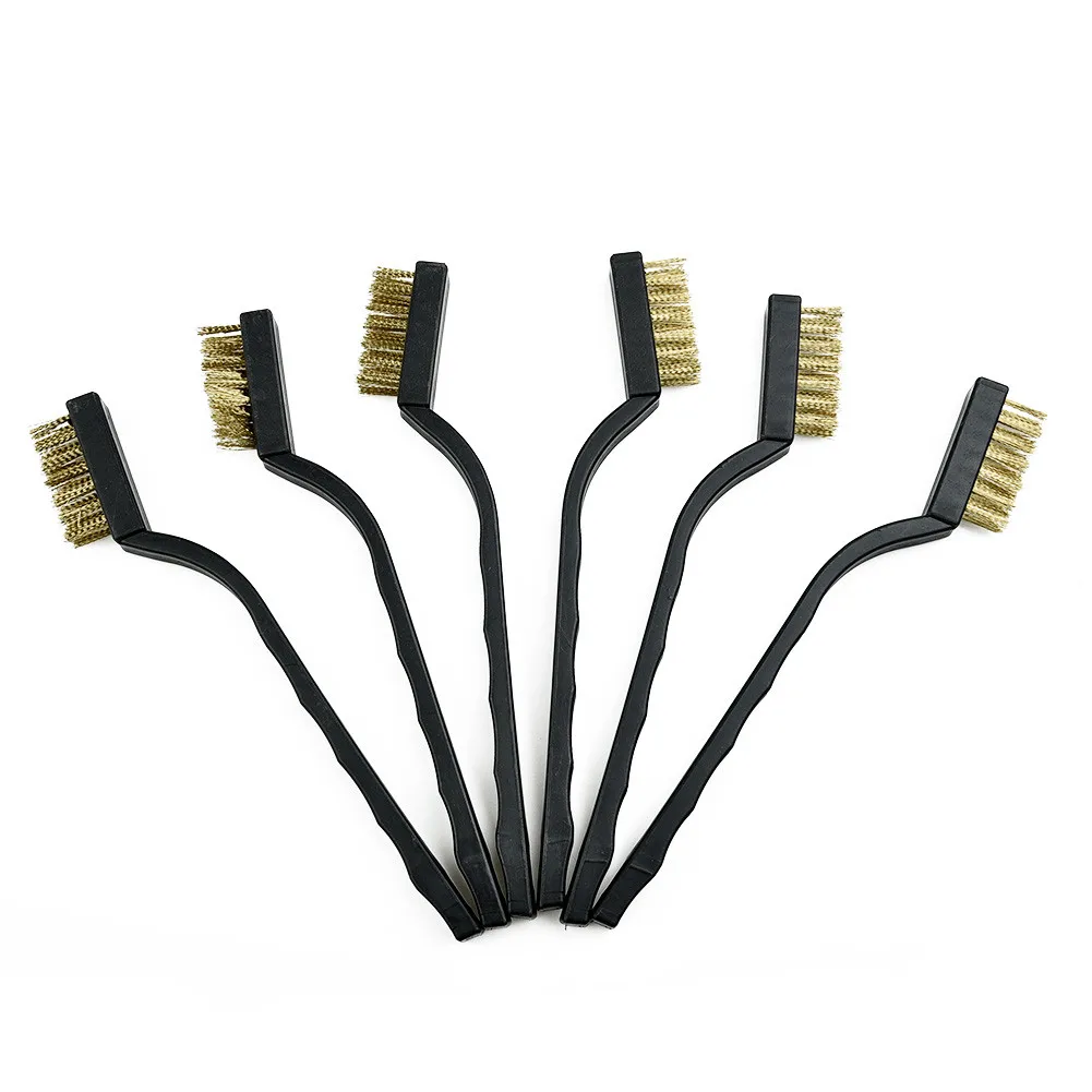 

12pcs Wire Brass Brush 170mm Wire Brush Mini Micro Small Steel Brass DIY Paint Rust Remover Removal Metal Polishing Burring Brus