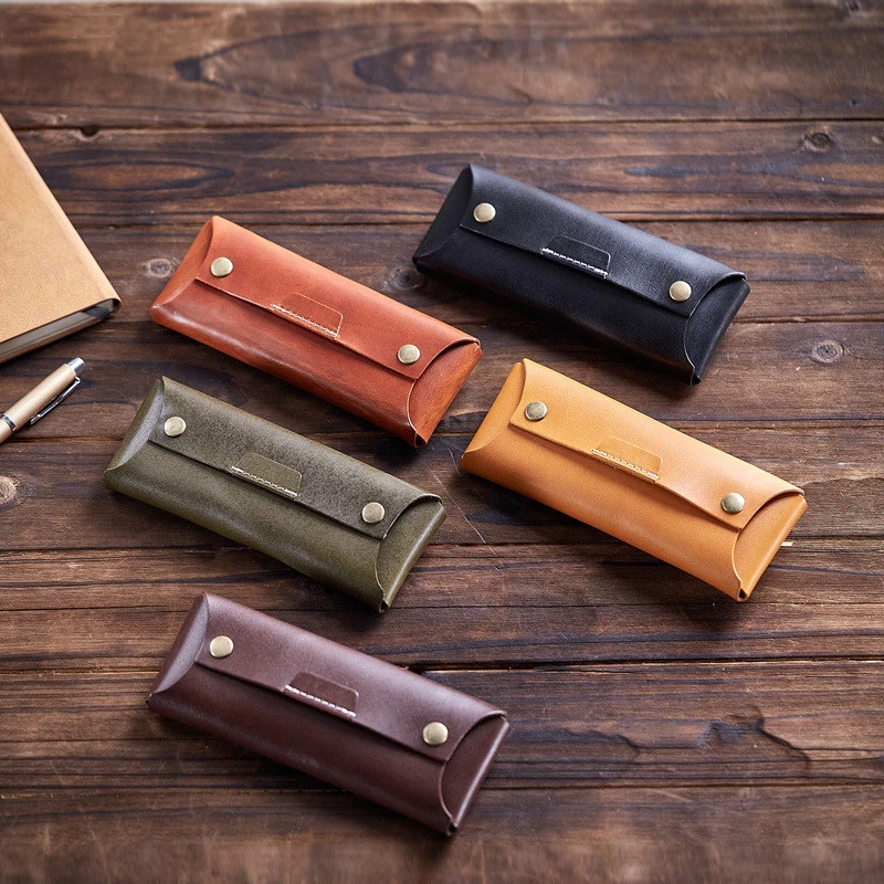 

Чехол для солнцезащитных очков из натуральной кожи винтажный Чехол для очков ручной работы сумка для солнцезащитных очков ручка защитный к...