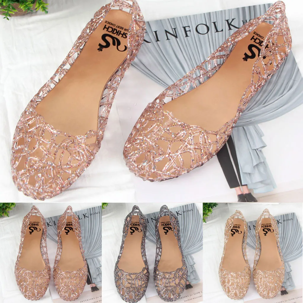 

Women's Sandals 2021 Fashion Lady Girl Sandals Summer Women Casual Jelly Shoes Sandals Hollow Out Mesh Flats 36-41