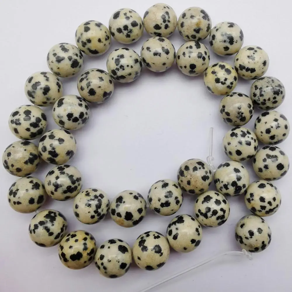 

10MM Dot Stone Round Loose Beads Strand 15.5 Inch Jewelry Making B204