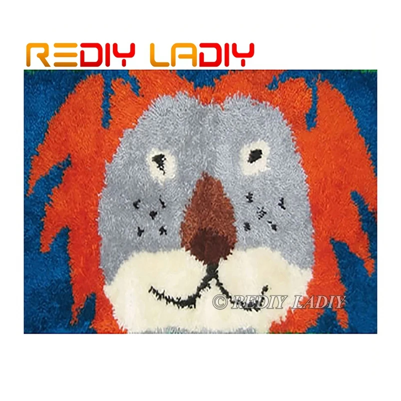 Набор крючков с застежкой вязаный ковер рисунком Красного льва из акриловой