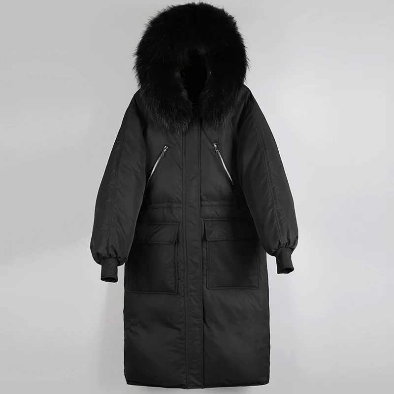 Fitaylor женский теплый пуховик с большим воротником из натурального меха капюшоном