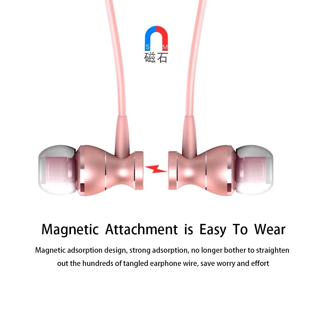 In Ear Наушники четкость стерео гарнитура с микрофоном Металлические Магнитные