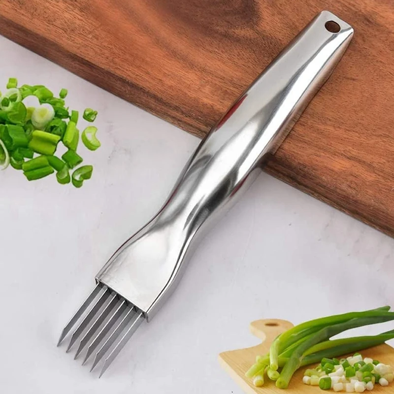 

Stainless Steel Chopped Green Onion Knife, Vegetable Chopper Onion Garlic Cutter Cutlery Shred Knife, Cutter Shred Knife