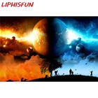 LIPHISFUN полная дрель алмазная живопись ручная вышивка крестиком Стразы квадратныйкруглый домашний декор вода и огонь пространство