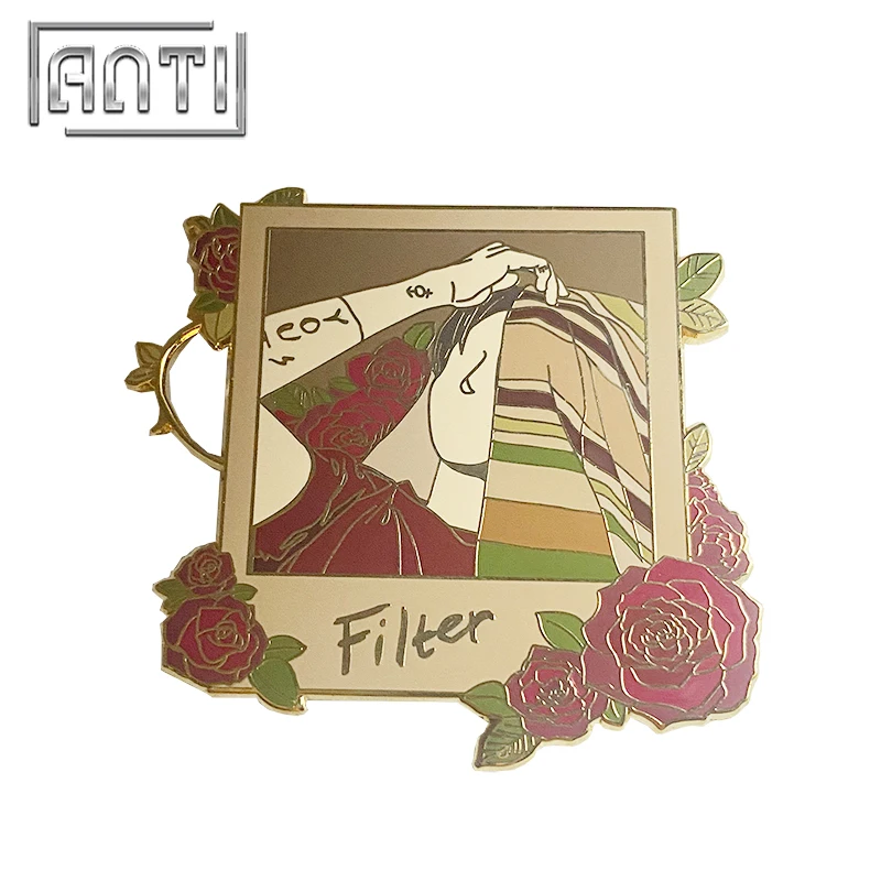 Индивидуальный милый мультяшный жесткий эмалированный значок на лацкан с