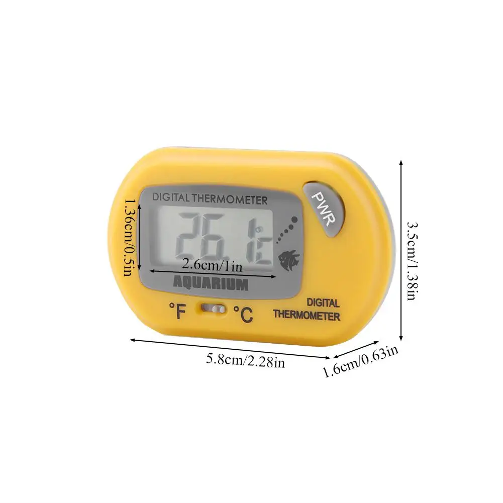 Цифровой мини-термометр для аквариума Встроенный ЖК-термометр с присоской и 2