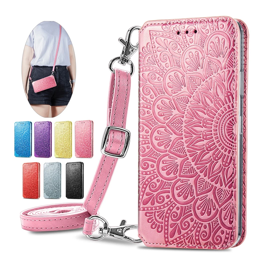 Кошелек с откидной крышкой отделением для карт чехол Nokia G20 G30 X10 X20 шейный ремешок