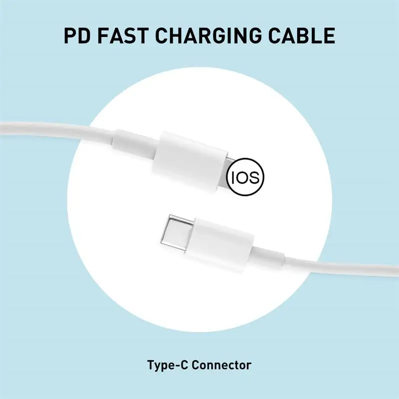 

18W PD Type-C Phone Charger PC Cable Portable Fast Charging Cable Data Cord for iPhone 8/X/XS/XR/11 Pro Max